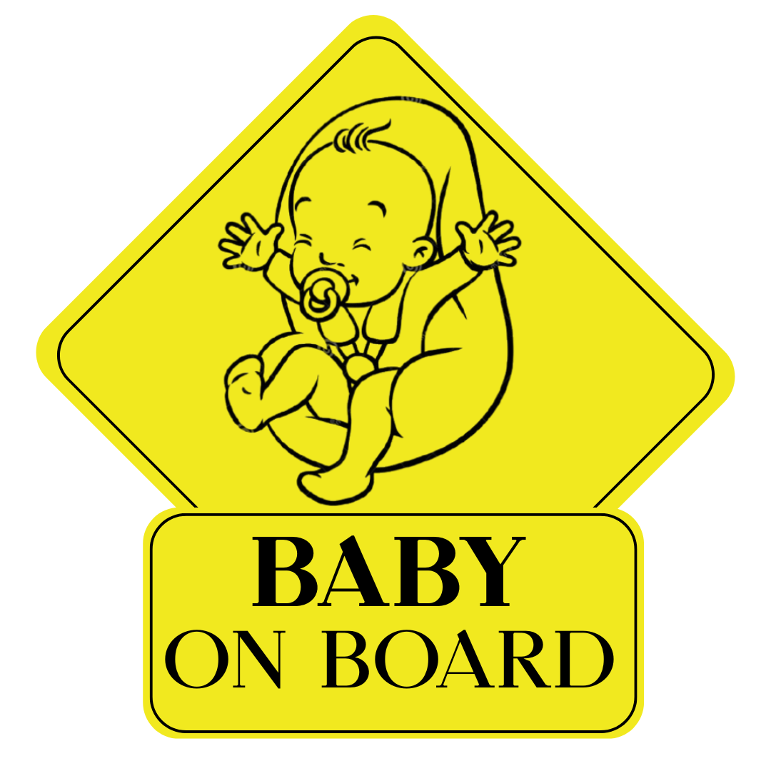 STICKER SEMN BABY ON BORD (GALBEN)
