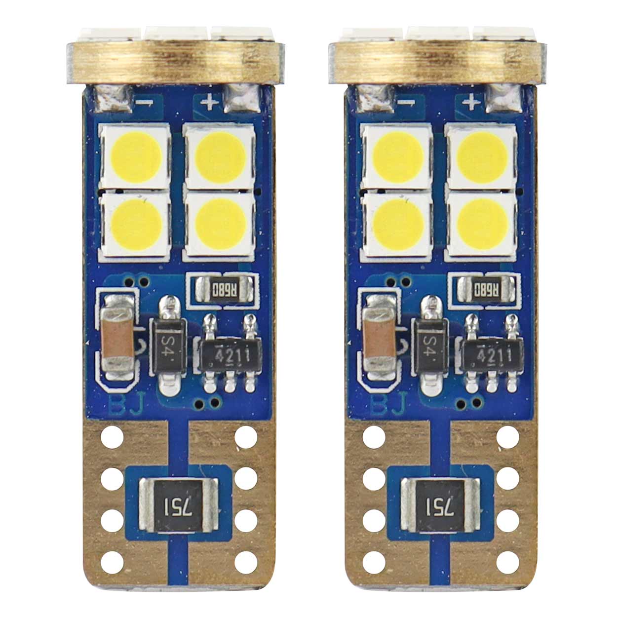 AMIO Lampa LED CANBUS 12SMD 2835 T10e W5W Alb 12V/24V 01636
