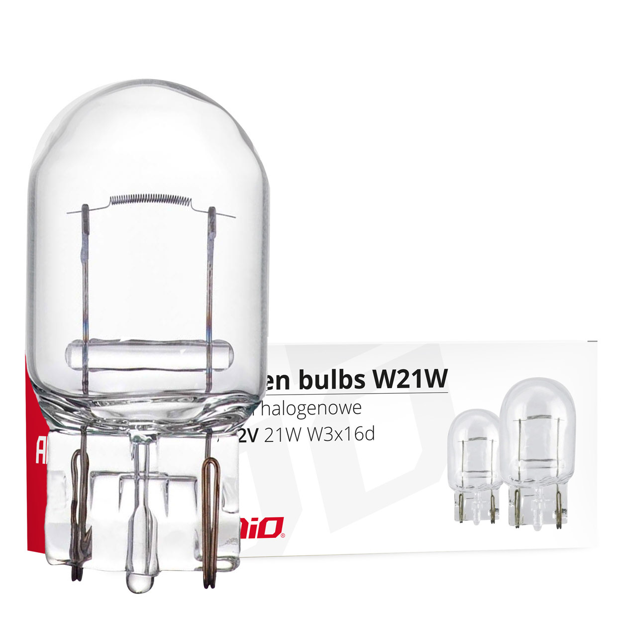 AMIO Lampa Halogen T20 W21W W3x16d 12V 10 buc 02551