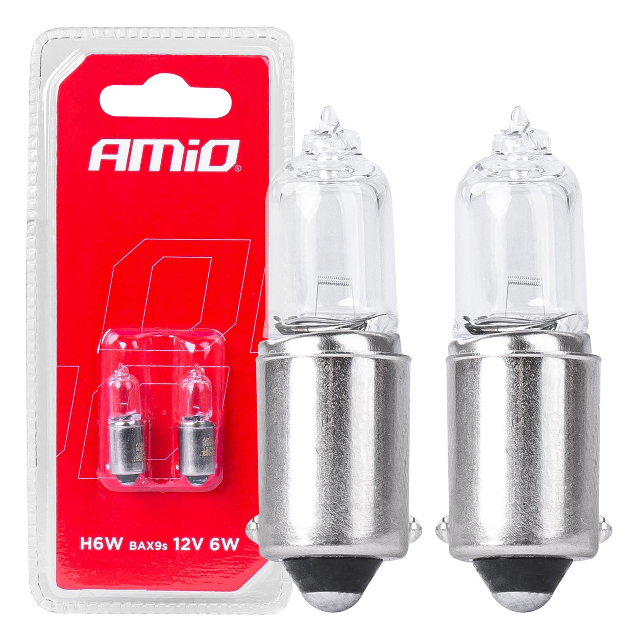 AMIO Lampa Halogen H6W 12V 6W BAX9S white 2buc 03355