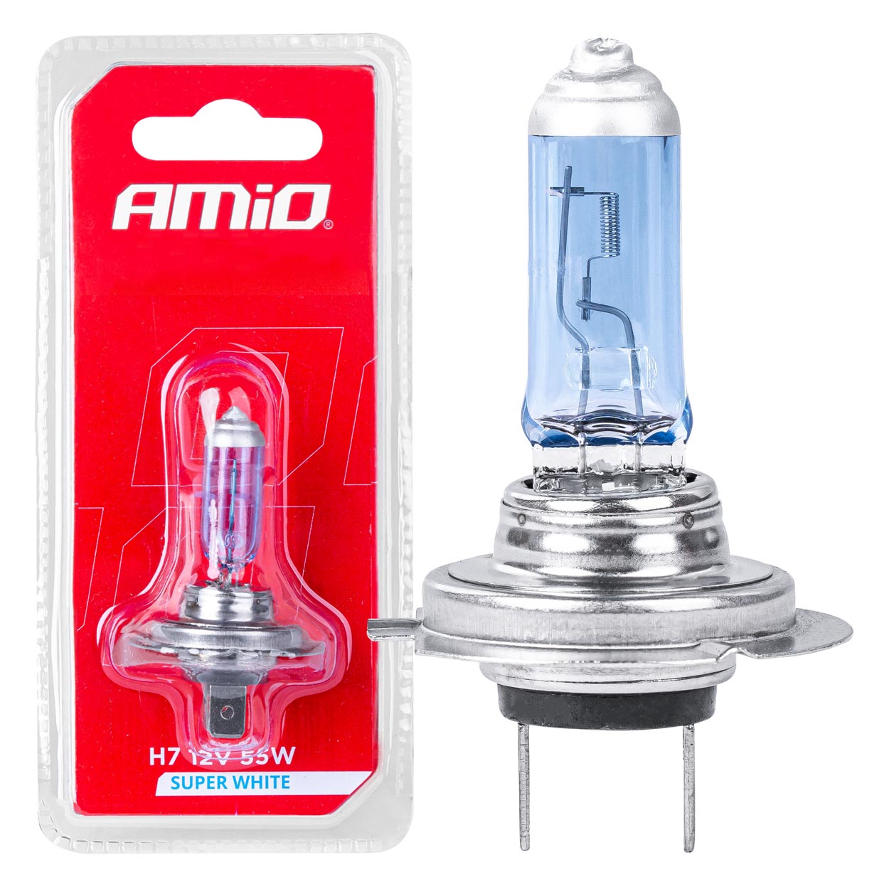 AMIO Lampa Halogen H7 12V/55W Super White 1buc 03364