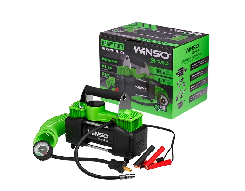 Compresor WINSO PRO Havy Duty 2 cilindri 360W 12V 90L/MIN 10ATM 136000