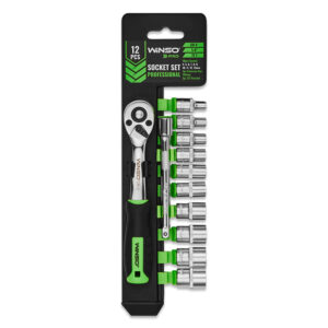 WINSO Set chei tubulare profesionale 12 buc 1/4" 72T, CR-V, 4-13 mm 904012