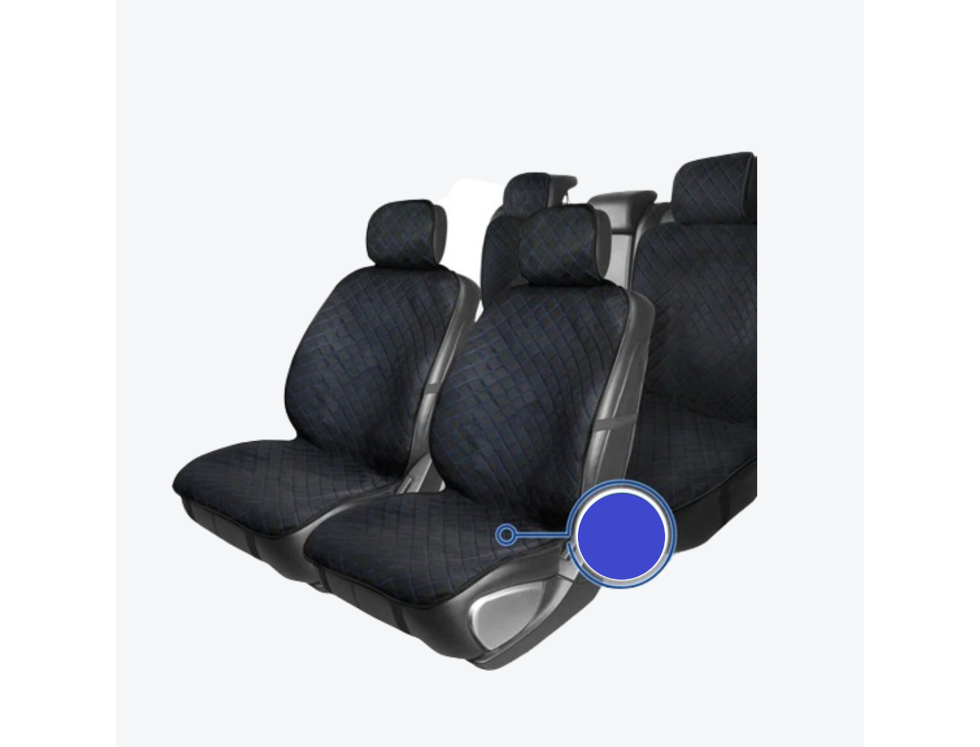 CUVERTURA ALCANTARA BLACK/BLUE LINE 4PCS