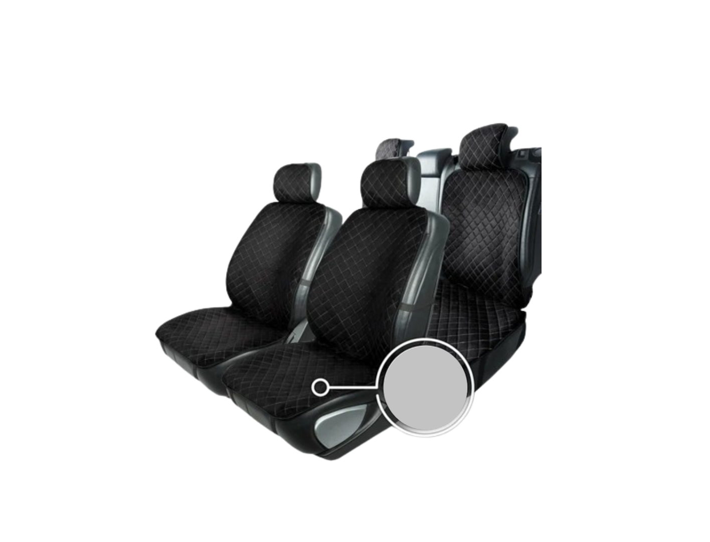 Cuvertura ALCANTARA black/grey line 4pcs