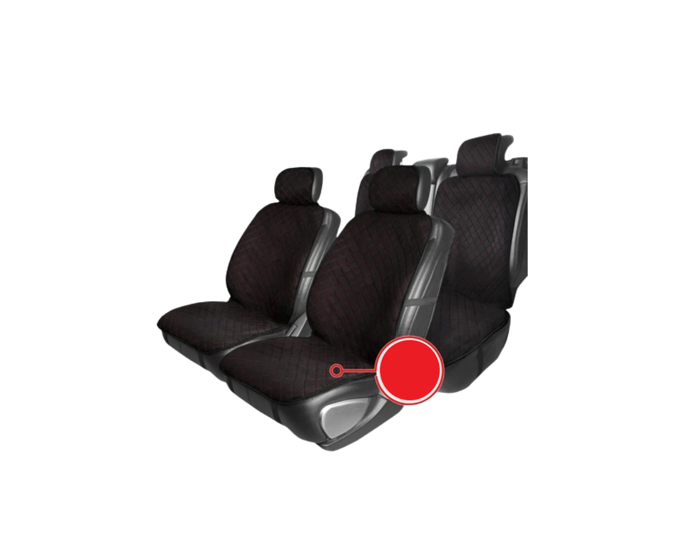 Cuvertura ALCANTARA black/red line 4pcs