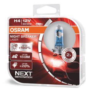 Osram Lampa halogen H4 12V 60/55W P43t NIGHT BREAKER LASER+150% 2pcs.