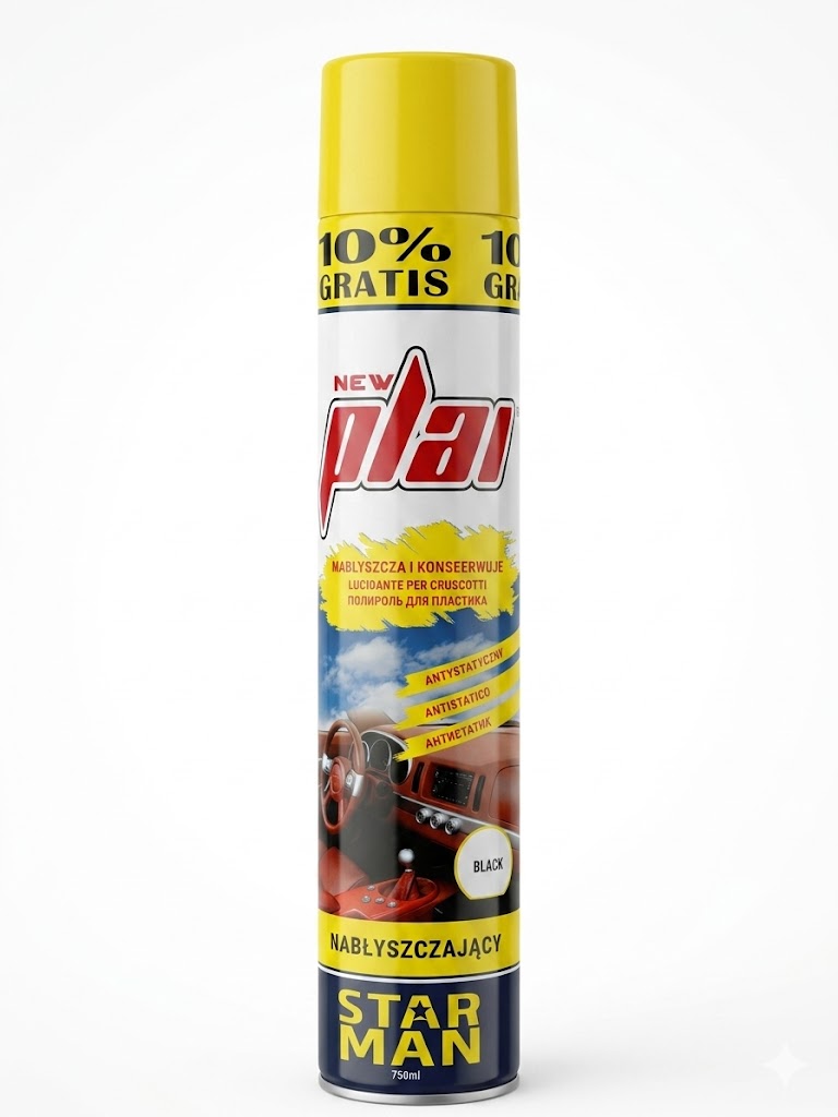 STAR MAN  Solutie lustruire bord 750ml BLACK SM1135