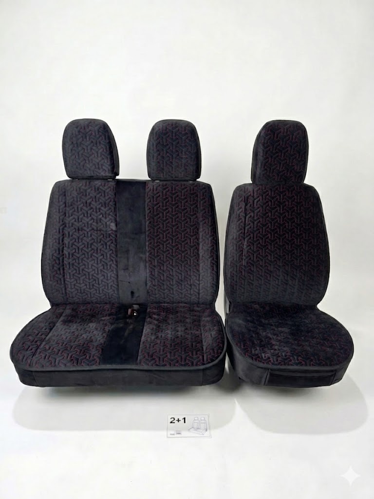 CUVERTURA ALCANTARA  VELUR 2/1 Set NEW BLACK/RED LINE Y51-13