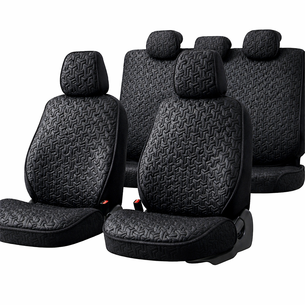 Cuvertura ALCANTARA  VELUR Full Set NEW BLACK/BLUE LINE Y51-2