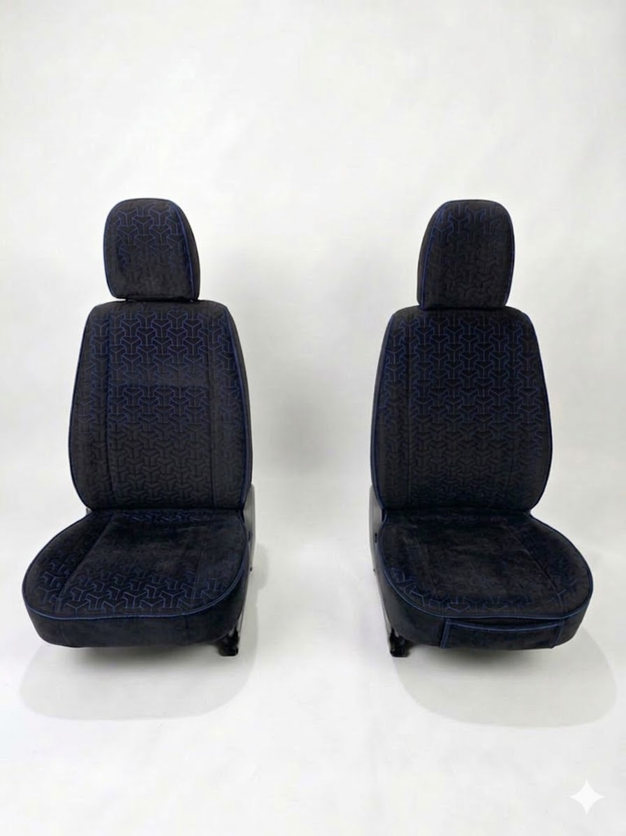 CUVERTURA ALCANTARA VELUR 2PCS NEW BLACK/BLUE Y51-7